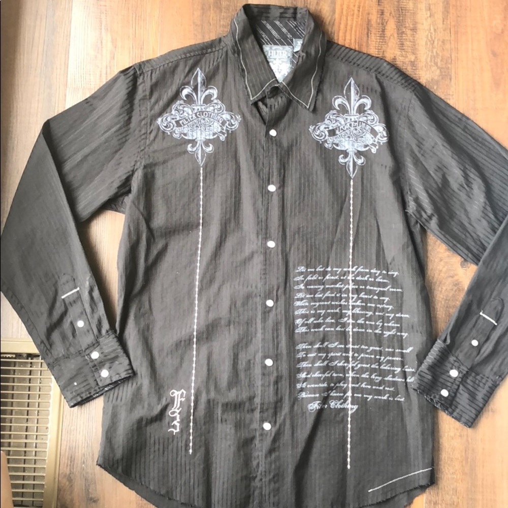 Men’s Button Down Filter Shirt, Size XL